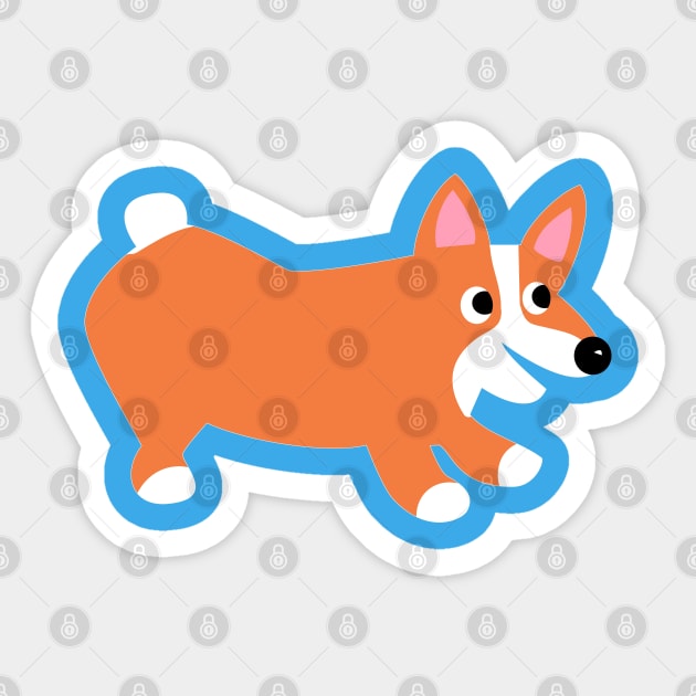 corgi art Sticker by dinokate